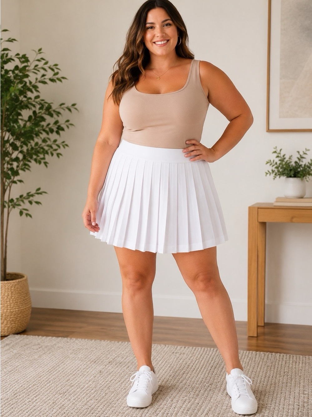 NWT Women’s XL White Pleated Skirt A New Day